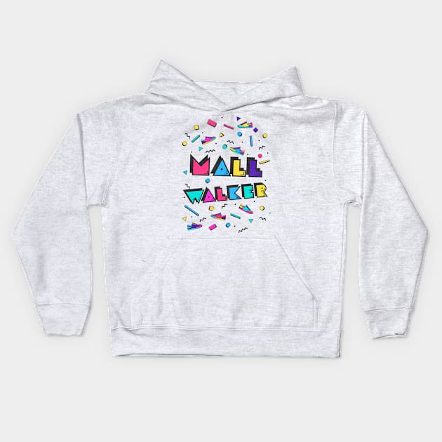 Retro Style Mall Walker 90s Exercise Trend Kids Hoodie by darklordpug